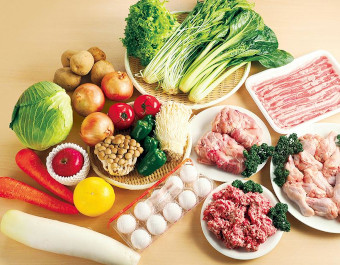 お肉やお野菜、魚介類など宅食で使用されている様々な食材